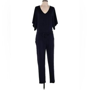 Lou & Grey Women's V-Neck Short Sleeve Jumpsuit Navy